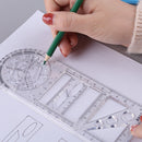 Geometric Ruler Students Rotatable Mathematical Ellipse Circle Drafting Tools