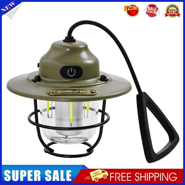 Retro LED Lantern Hanging Emergency Outdoor Tent Camping Light (Army Green)