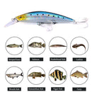Minnow Fishing Lures 10.5cm 25.4g Sinking Artificial Wobbler Bait (Blue) Newly