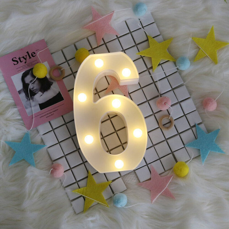Digital Number LED Symbol Sign Night Light for Wedding Party Birthday (6) Newly