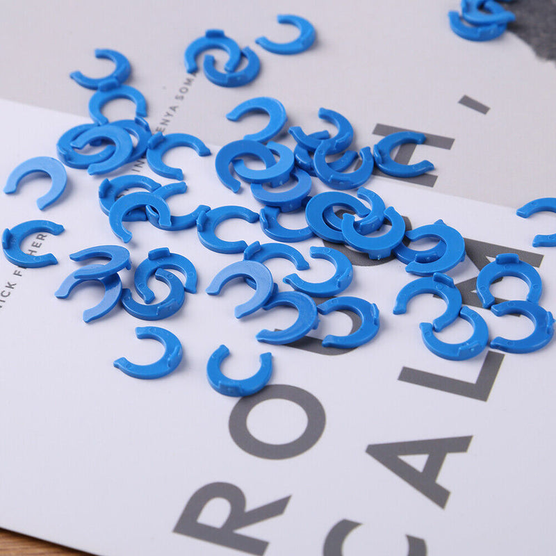 50pcs OD Tube PE Pipe Fitting Blue Clip C-ring RO Water Filter System (1/4)