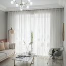 Palm Leaf Windows Tulle Curtains Living Room Bedroom Screen Drapes (White) Newly