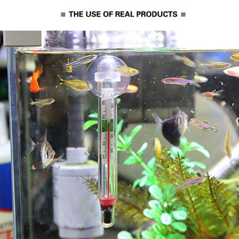 Floating Aquarium Vertical Thermometer Suction Cup Mini Fish Tank Thermometer