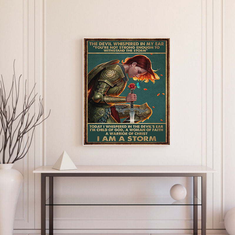 Retro Female Knight Poster Oil Paint By Numbers Kit DIY Acrylic Painting