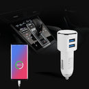 Universal Dual USB Car Charger Digital LED Display 5V 3.4A Adapter (White)