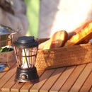 Solar Powered LED Camping Hanging Lanterns Waterproof Tent Lights (Black)