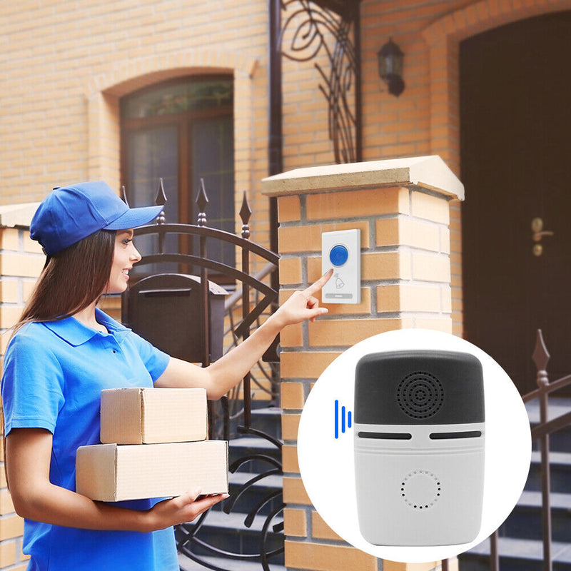 Wireless Remote Control 32 Ring Tone Doorbell Transmitter+?Receiver (Black)