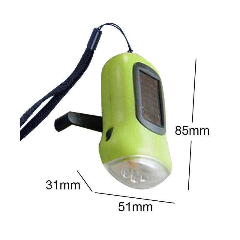 Hand Crank Solar Dynamo Torch Lamp Outdoor Emergency LED Flashlight (green)