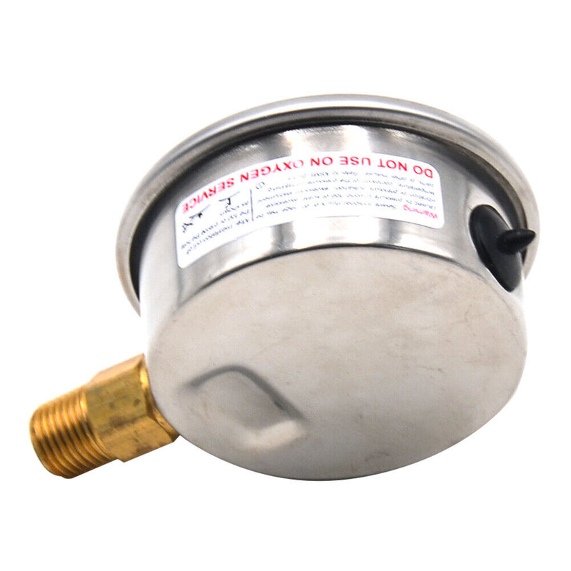 Stainless Steel Hydraulic Fluid Pressure Gauge Tester Meter 0-3500PSI US Thread