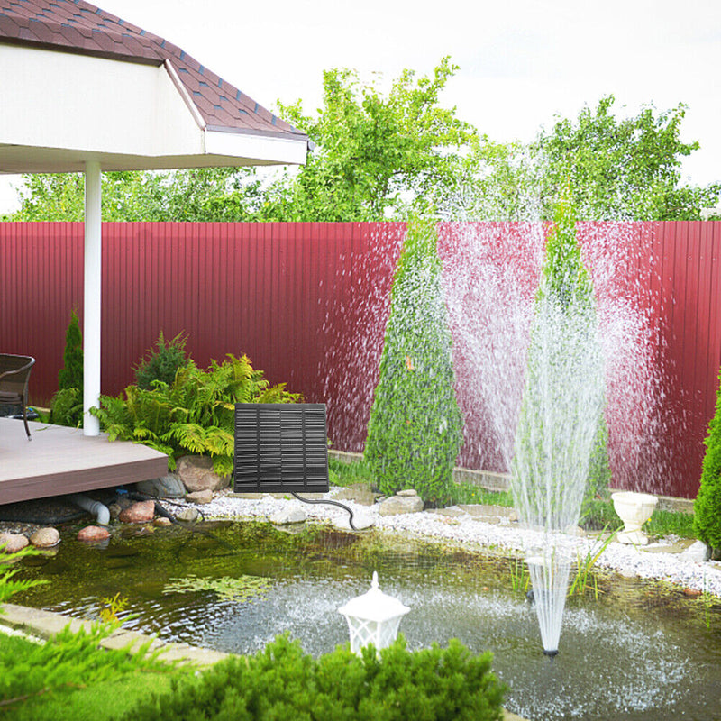 7V 200L/H Fountain Pool Pond Bird Bath Solar Panel Water Pump Kit with 6 Nozzles