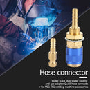 6mm Water Cooled Gas Adapter M6 Welding Torch Quick Hose Connector (Blue) Newly