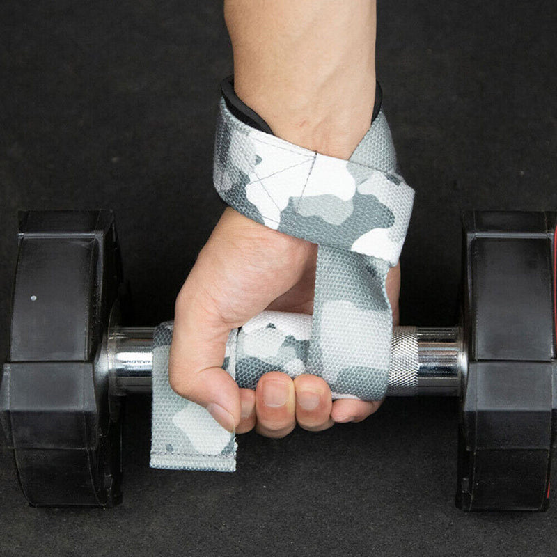 2pcs Gym Lifting Wrist Straps Anti-slip Hand Wraps for Powerlifting (Grey) Newly