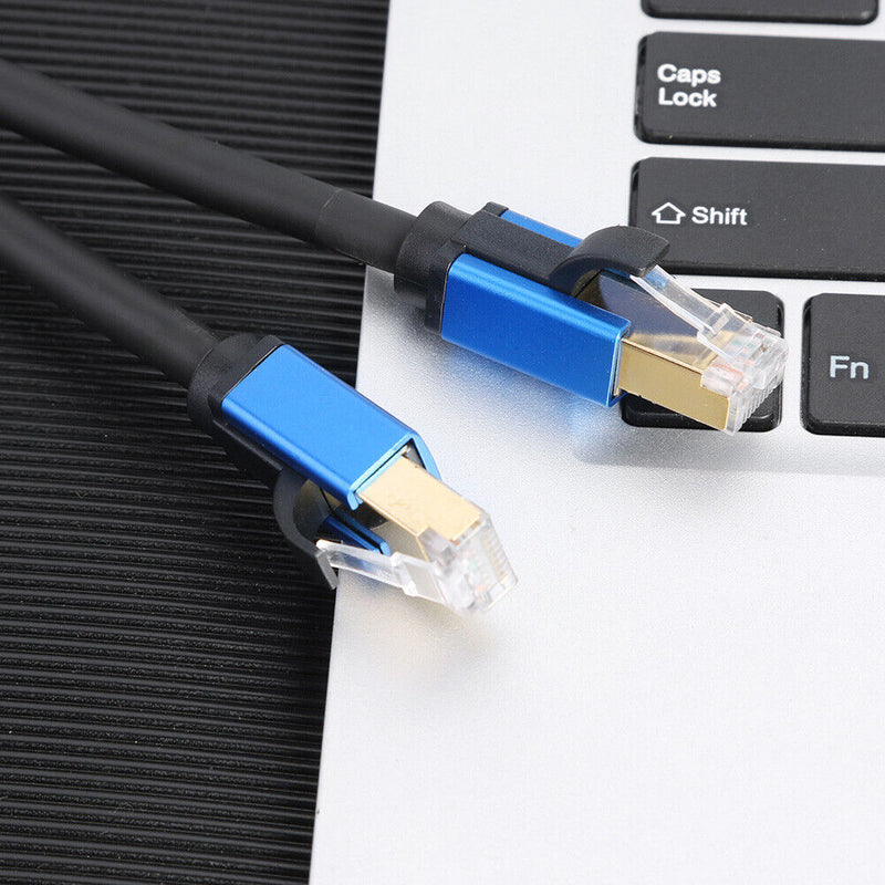 Cat8 Ethenet Cable RJ45 STP 26AWG LAN Cable Blue for Router Modem PC (0.5m)