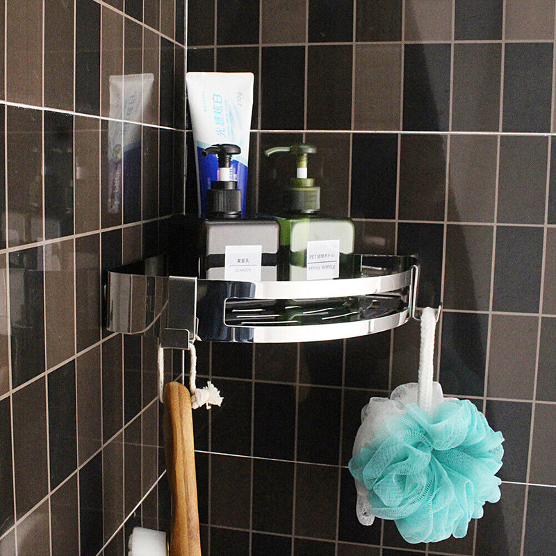 2 X Stainless Steel Bathroom Shelf Shampoo Storage Racks Kitchen Holder