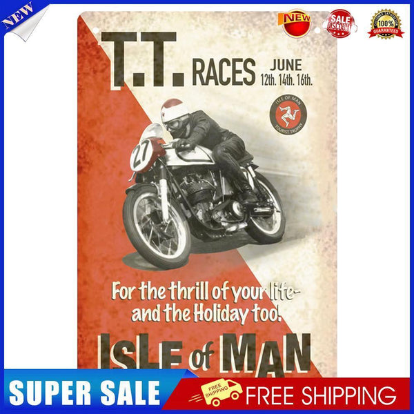 Metal Signs TT Motorcycle Competition Iron Painting Wall Art Poster 20x30cm