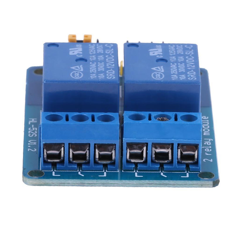 2CH 12V Relay Module with Optocoupler Insulating LED Light PLC Control Newly