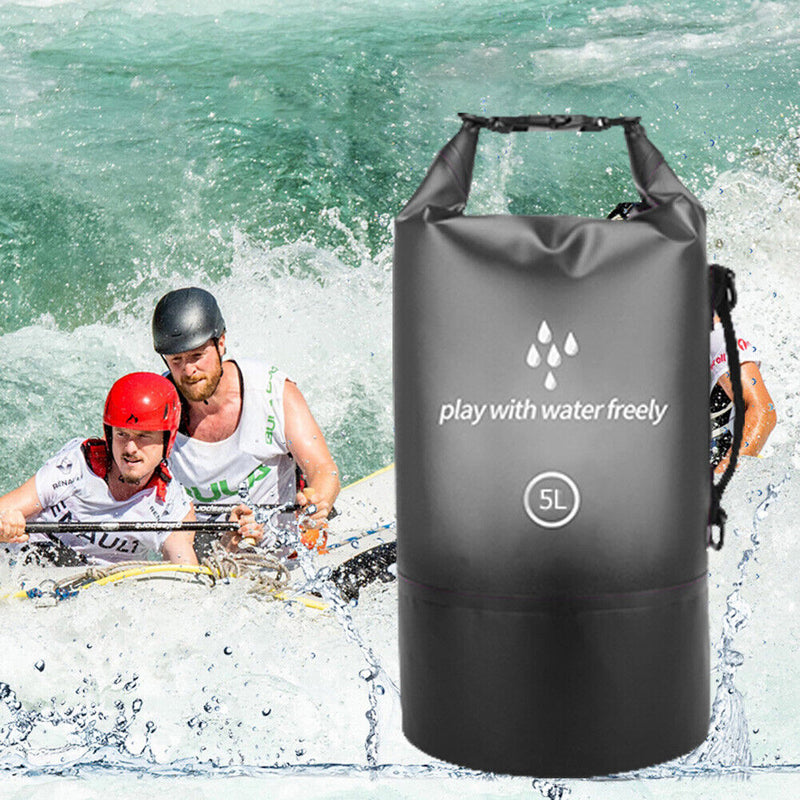 PVC Waterproof Dry Bag Swimming Kayaking Boating Drift Storage (Black 5L)