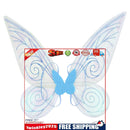 Kids Girls Fairy Wings Anti-fade Glitter Organza Princess Angel Wing (Blue)
