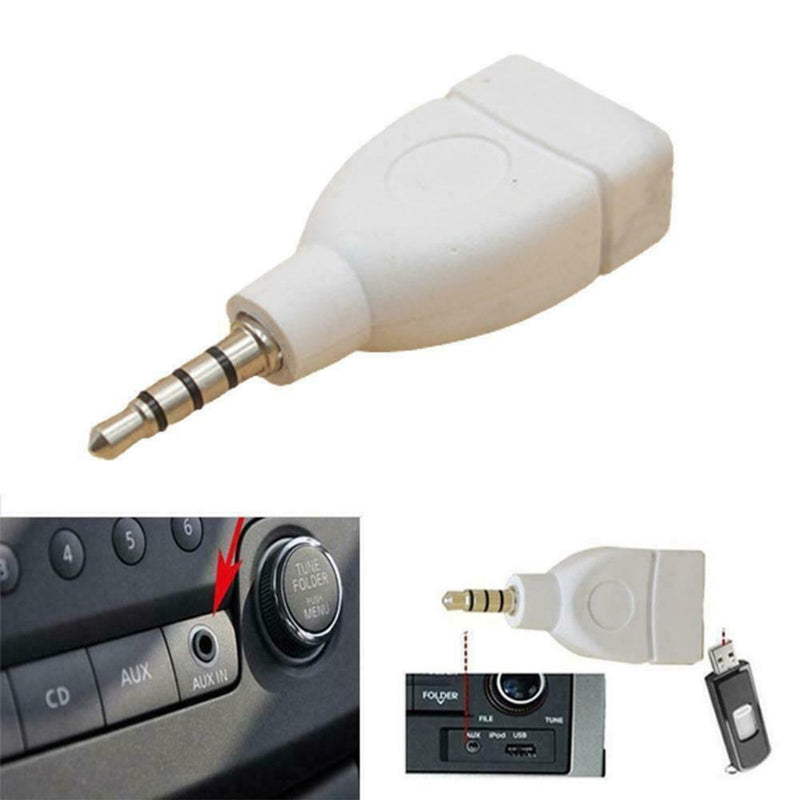 3.5mm Male Aux Audio Plug Jack To USB 2.0 Female Converter SH Adapter HOT Y8T9