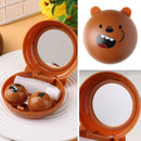 shape Cute DIY Contact Lens Box Travel Holder Soaking Storage Mirror Lens Case