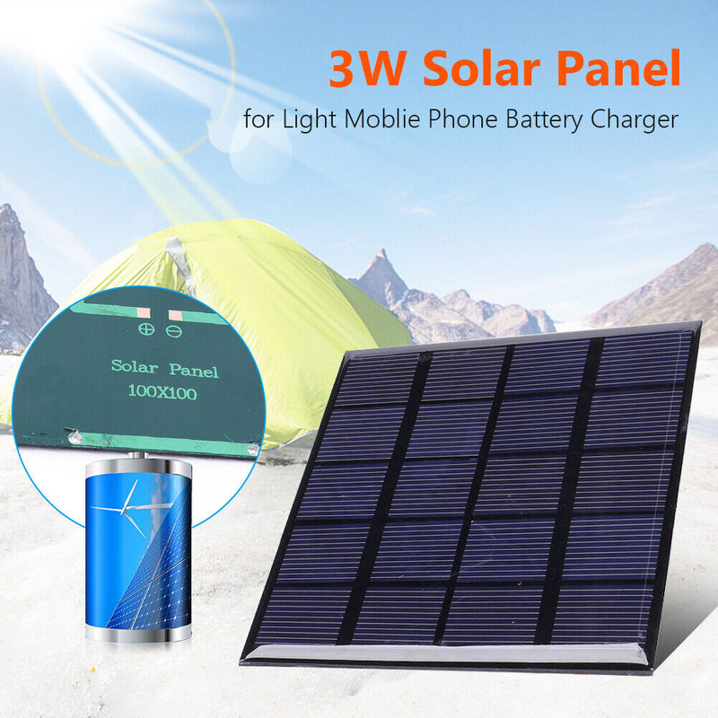Solar Panel 3W 5V DIY Solar Cell for Moblie Phone Charger Outdoor Battery S
