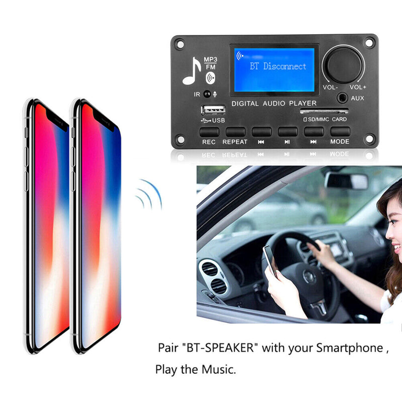 12V Bluetooth Compatible 5.0 Amplifier WMA WAV FLAC APE MP3 Player Decoderpla