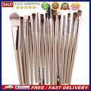 15Pcs Makup Brushes Tool Set Eyeshadow Eye Brush Kits?Brown Coffee?