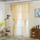 Pastoral Style Willow Floral Window Curtain Living Room Decor(Yellow)