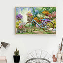 Frameless Painting By Numbers DIY Bicycle Hand Painted Canvas Oil Art Pictu