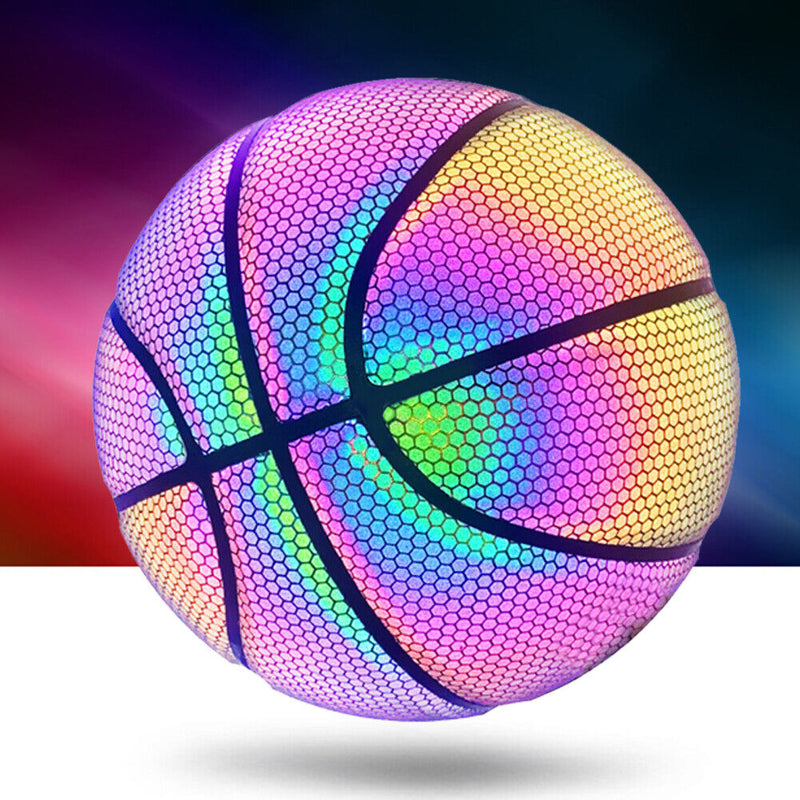 Holographic Reflective Basketball PU Wear-Resistant Ball (Neon Lattice) Newly