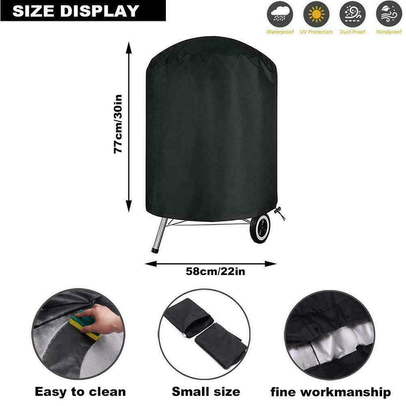 BBQ Grill Cover Barbecue Round Smoker Cover Waterproof Patio Hot For Garden Q0J5