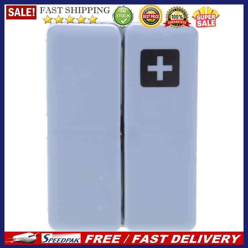 7 Grids Weekly Pill Box Magnet Lid Tablet Storage Box Pill Splitter(Blue)