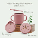 Portable Baby Silicone Cup BPA-Free Leakproof Storage Snack Bottle (Red) Newly