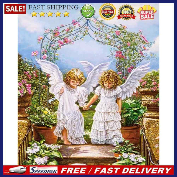 Oil Paint By Numbers Picture DIY Painting Angle Baby Acrylic Paint Art Decor