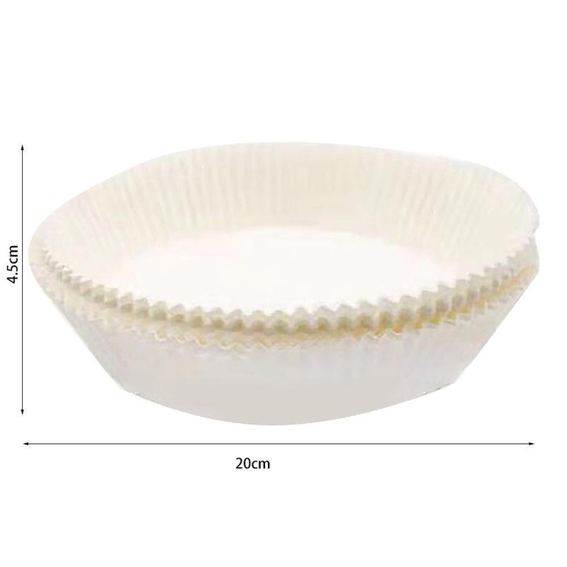 50pcs Air Fryer Liner Mat Wood Pulp Steamer Paper Oven Baking Mats (White)
