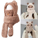 Caps Plush Winter Warm Hat Scarf Set Beanies Caps Earflap Earmuff Bear Ear Hat