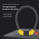 5-Digit Bike Combination Locks Scooter Wire Lock (Black+Yellow 17.2x570mm) Newly