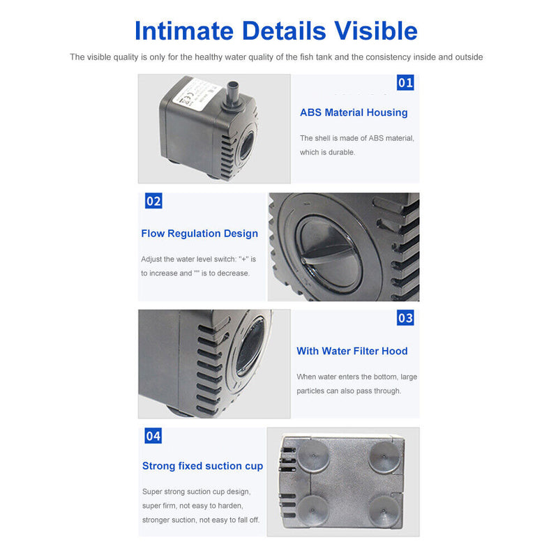 600L/H 8W Submersible Aquarium Circulating Pond Water Fountain Pump (EU)