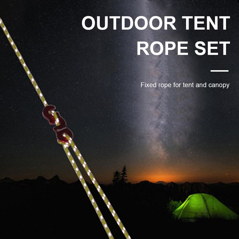 4pcs Tent Wind Rope Buckle Reflective Outdoor Camping Cord Lanyard (Yellow)