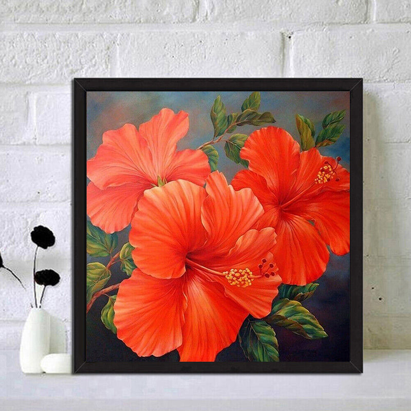 DIY Embroidery Red Flowers Diamond Painting Cross Stitch Home Decoration Gift