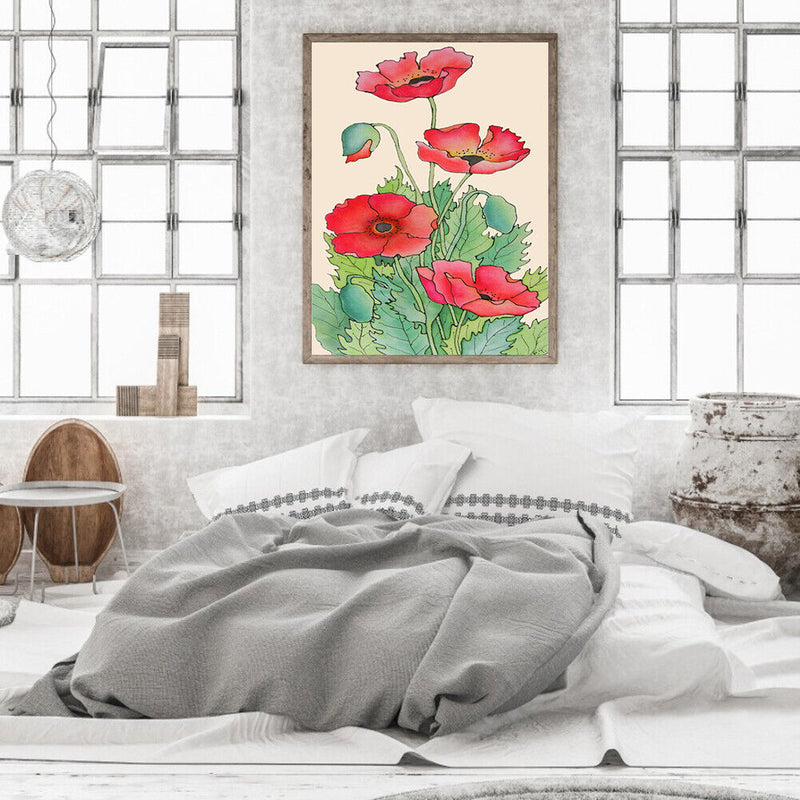 Lotus Acrylic Oil Paint By Numbers Set Canvas Drawing DIY Hand Painted Wall Art