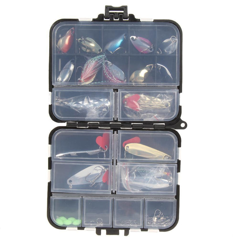 37pcs Metal Spoon Fishing Lure Kits Spinning with Box Tackle Newly