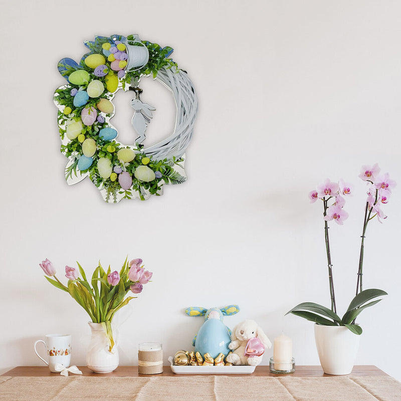 Easter Rabbit Wreath Door Acrylic Bunny Garland Home Decoration (D)