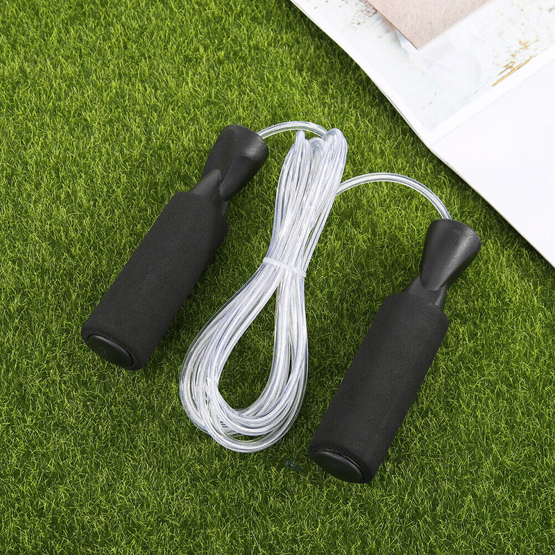 Fitness Jump Rope Adjustable Steel Wire Foam Padded Handle Speed Skipping Rope