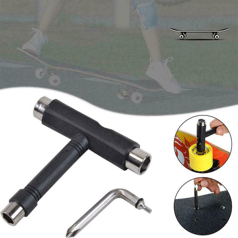Wrench Skateboard Scooter Roller Skate Long Board T-Shape Tool Spanner L2H7
