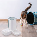 Dog Cat Automatic Feeder Bowl Water Dispenser Food Feeding Device (Blue)