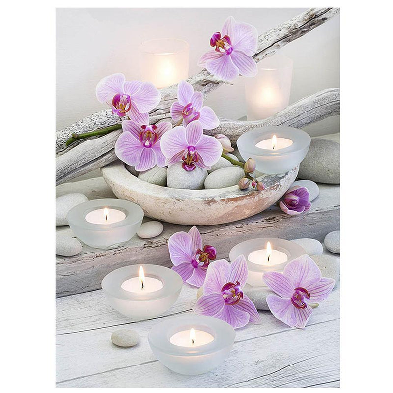 Flower Candle 5D Diamond DIY Painting Kit Cross Stitch Home Decor Craft Newly