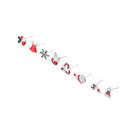 Party Decor 8Pcs/Set Deer Gift Bell Christmas Tree Snowflake Xams Stud Earrings