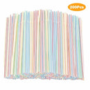 Drinking Straws Colourful Plastic Drinking Straws (200 Pack Ordinary)