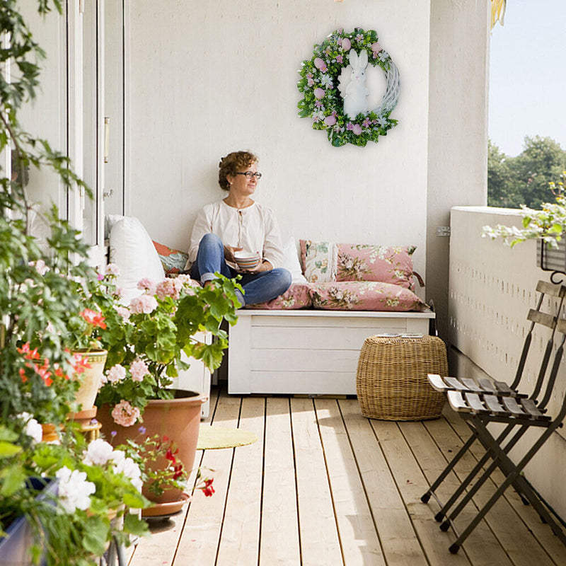 Easter Rabbit Wreath Door Acrylic Bunny Garland Home Decoration (B)